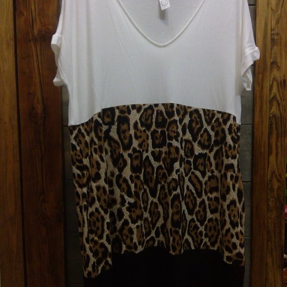 Leopard Color block v neck maxi dress USA CY Fashion see measurements - Picture 15 of 16